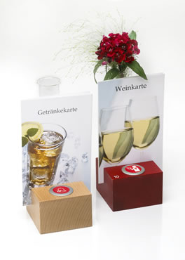 Tischsender mit Vase als Kartenst&auml;nder